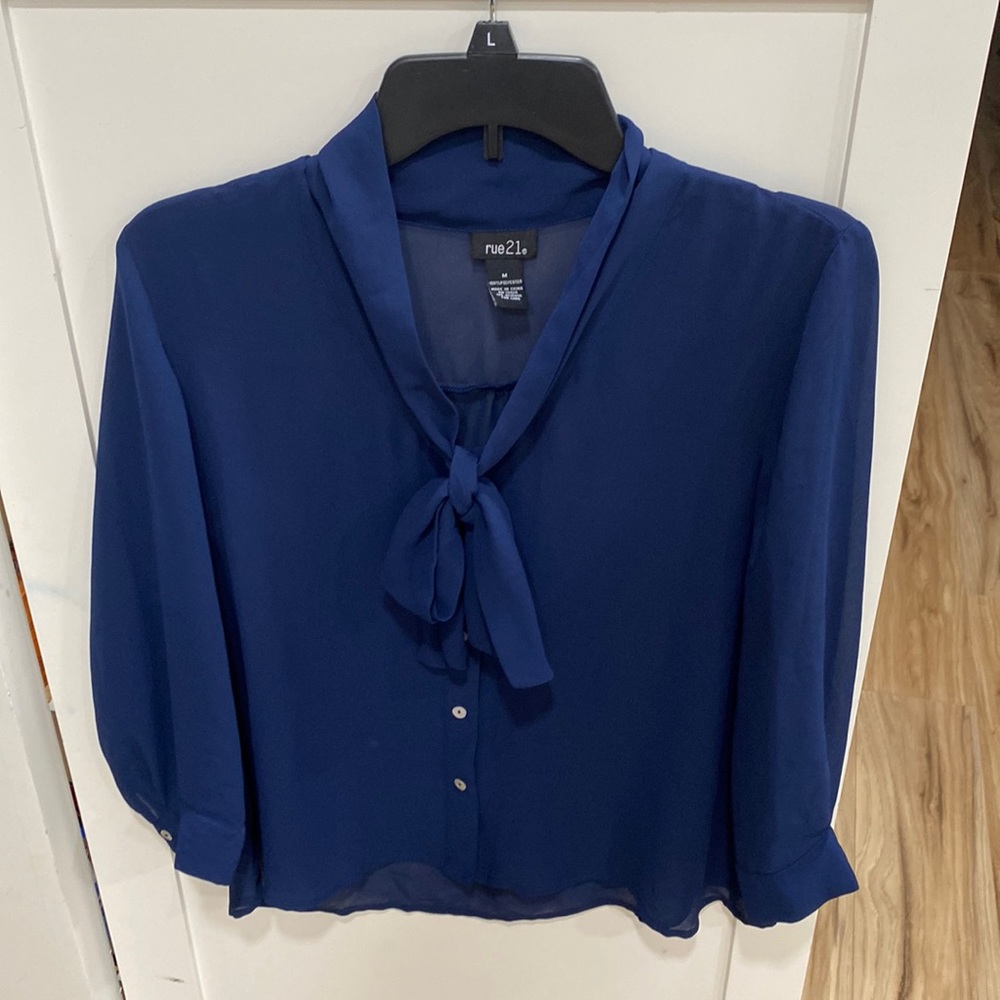 Two Rue21 blouses Navy and Burgundy